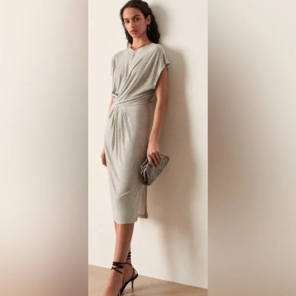 Ba&sh Tisha twisted t-shirt midi dress grey size 1 (US 4)